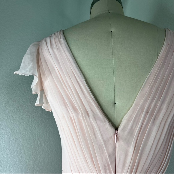 Jill Stuart Chiffon Ruffle Hi Lo Layered Bridesmaid Summer Wedding Dress - Picture 8 of 12